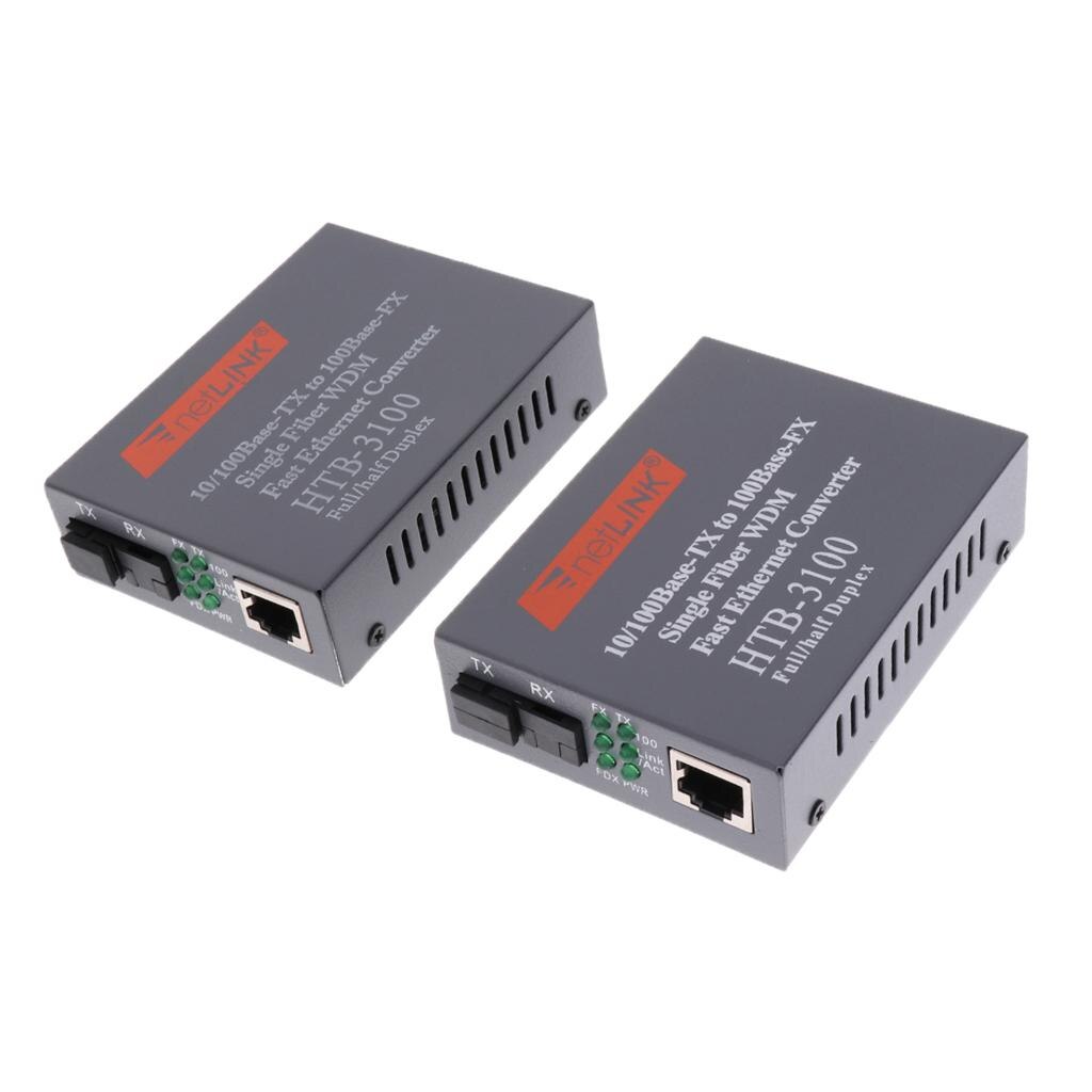 10/100M Singlemode 25KM Simplex SC Fiber Optic to Ethernet Converter EU