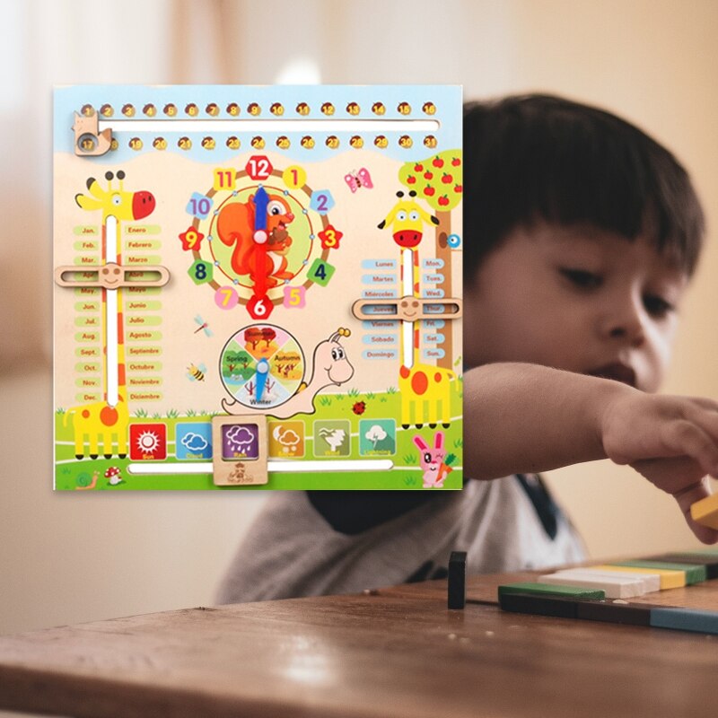 Educatief Speelgoed Voor 3 Jaar Oud, Leren Klok Voor Kinderen, Alle Ongeveer Vandaag Board