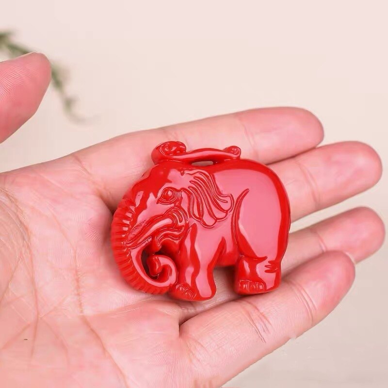 Natural Chinese Jadeware Blue and White Hand-carved Baby Elephant Pendant Jewelry Men and Women Color Necklace: 2