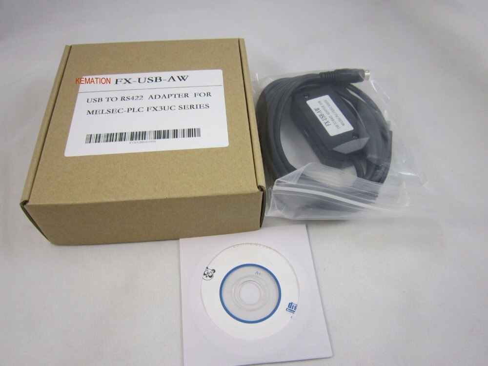 Compatible FX-USB-AW FXUSBAW USB to RS422 Adpter Programming Cable for PLC FX3UC Series 2.5M