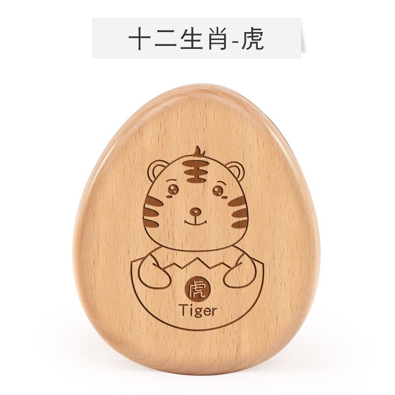 Kinesiska zodiaken barn lövtänder minneslåda flickans tänder uppsamlingslåda hane bebis av växande permanenta tänder förvaring c: Tiger
