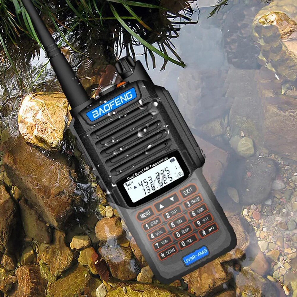 talkie-walkie 30km UV9R AMG Plus IP68 étanche UV double bande bidirectionnelle portable Radio mer terre hôtel interphone civil