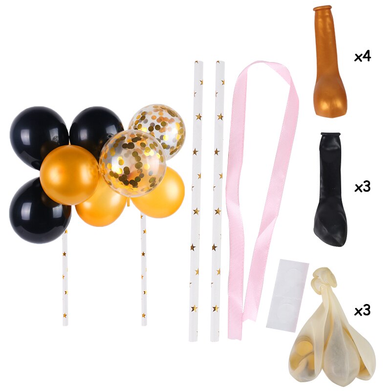 10 st 5 tums konfetti ballong cake topper bröllop baby shower festdekorationer barn födelsedagsfavörer grattis på födelsedagen cake topper: Bkgdgd