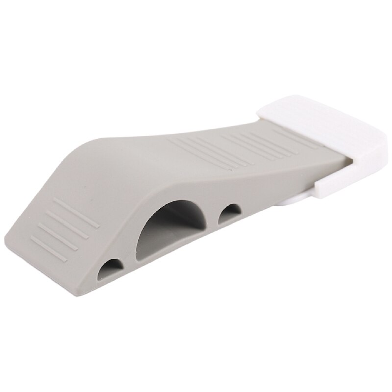 Deurstopper 4 Pack Set Premium Heavy Duty Deur Stop Rubber Wedge Met Decoratieve Opslag Houder-Perfect Doorstop (grijs)