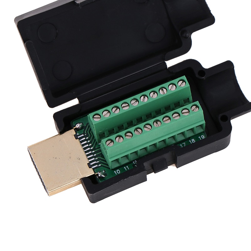 1 Conector HDMI macho 19 P de terminales de conexión sin soldadura con cubierta al por mayor