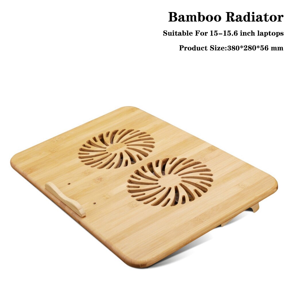Wood Laptop Stand With Dual Fan Radiator For Desk 10-17.3 Inch Macbook Air Pro 13 15 Wooden Notebook Holder Computer Accessories: Medium 15-15.6 inch