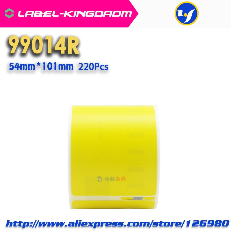 2 rolos dymo 99014 cor amarela etiqueta genérica 54mm * 101mm 220 pces compatíveis para impressora 450turbo seiko slp labelwriter 440 450