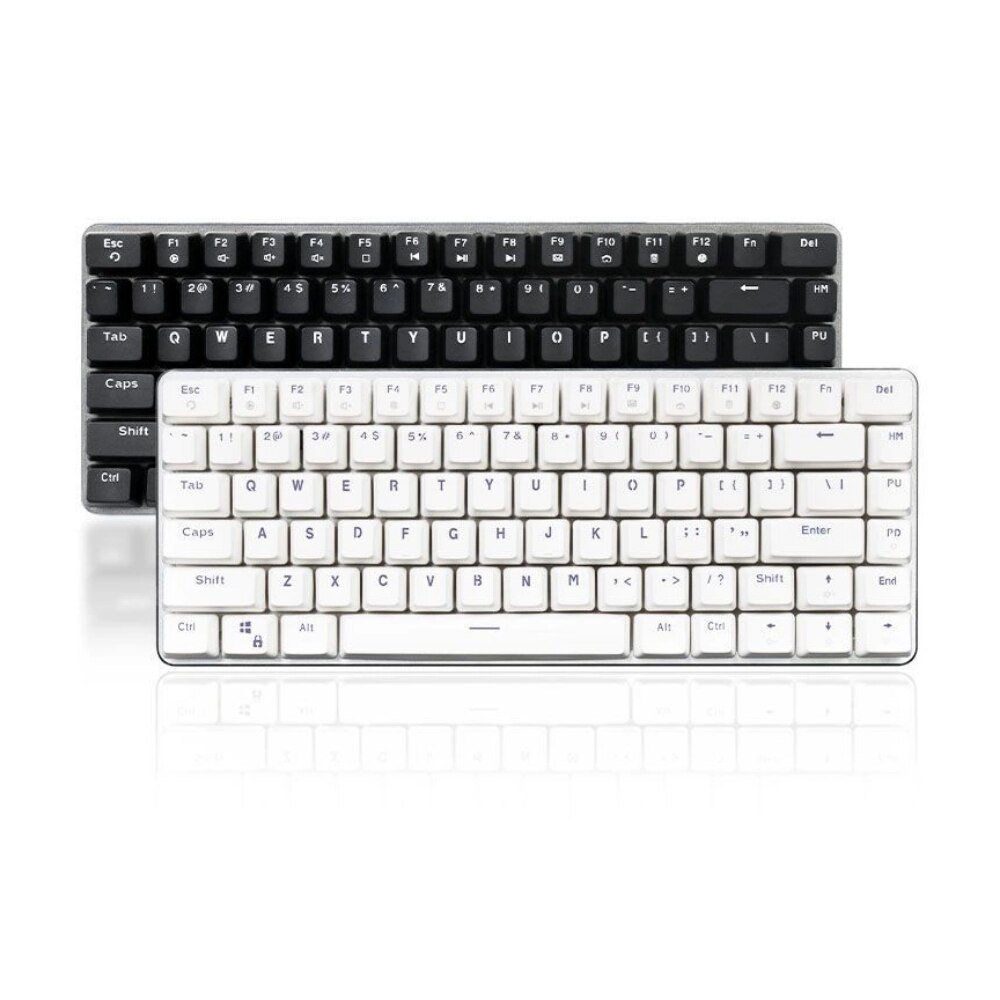 82 Keys Gaming Mechanical Keyboard Mini Keyboard Swap White Backlit Double Color Injection Keycaps Metal Panel Anti-ghostin
