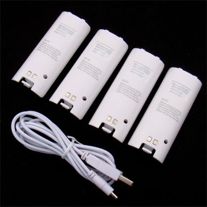 Wit Charger Dock Station 4 Batterij Packs voor Nintendo Wii Afstandsbediening