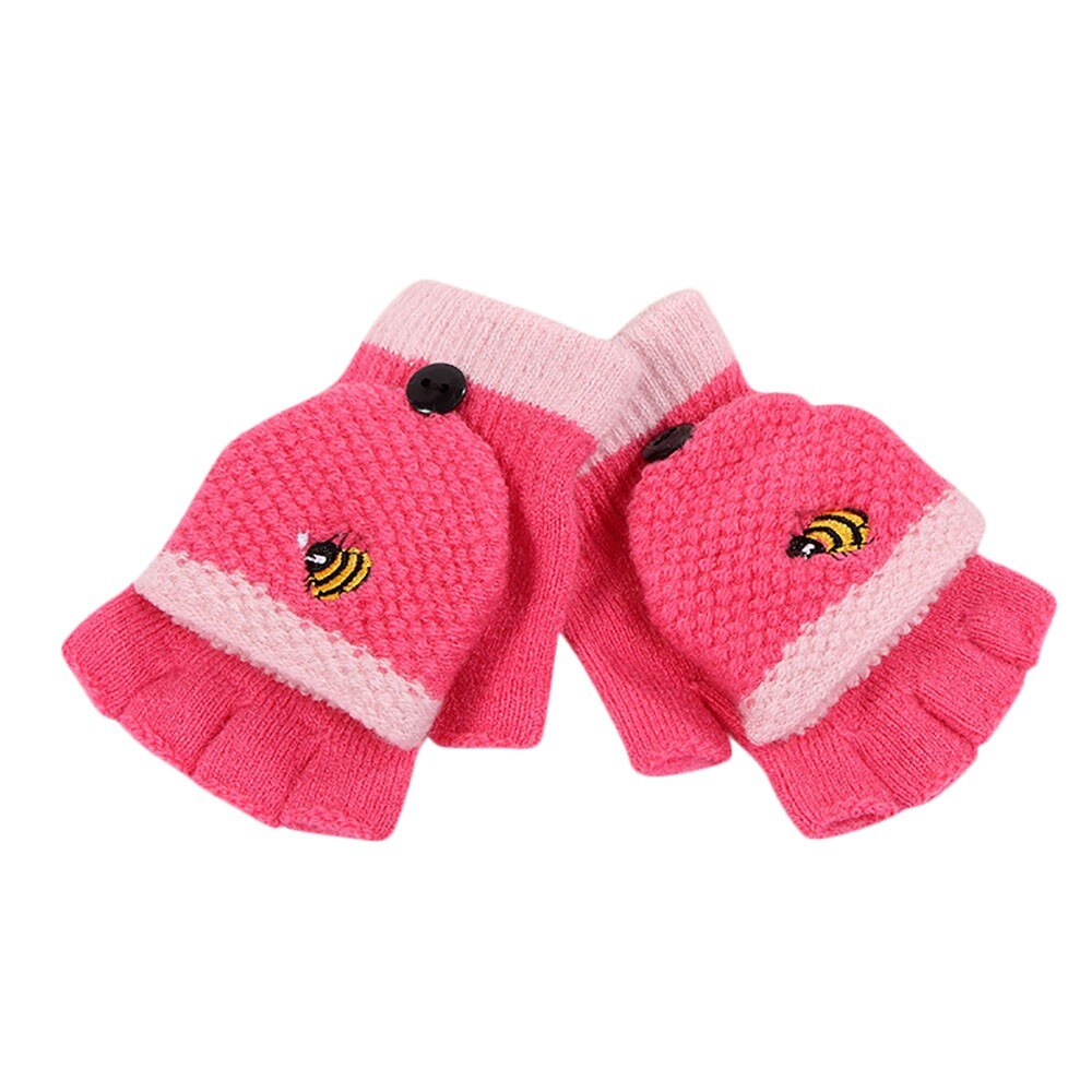 ARLONEET Toddler baby fingerless gloves Cotton knitted Warm winter gloves kids Girls Boys Winter cartoon Gloves