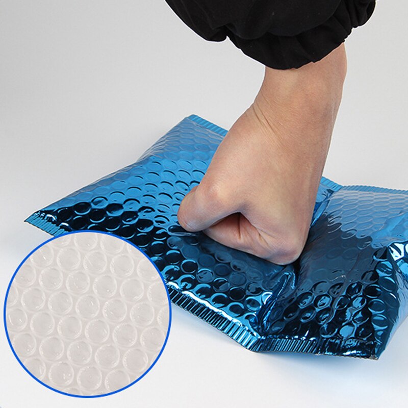 50Pcs Bubble Mailers Blue Aluminized Film Bubble Envelopes Thicken Bags With Bubble Waterproof Bags 15x13cm/18x23cm