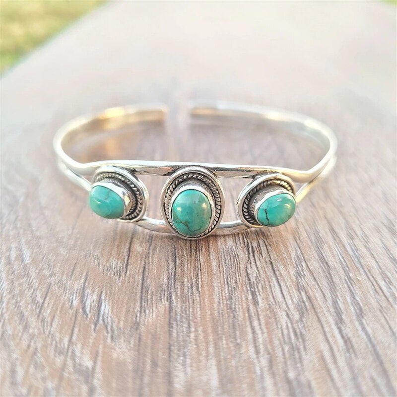 Boho Style intarsiato turchese bracciale da sole Design creativo coda bracciale aperto femminile accessorio regalo personalità festa: 5