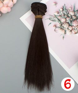 1pcs 15*100cm Doll Accessories Straight Synthetic Fiber Wig Hair For Doll Wigs High-temperature Wire: 6