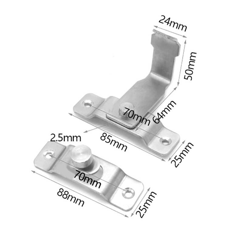 wooden box lock Stainless Steel 90 Degree Right Angle Door Latch with Brushed Surface for Anti-Theft Room hinge locks