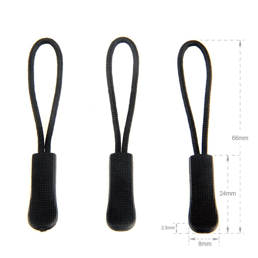 10 Stks/zak PVC Rits Trekkoord Rits Pull Puller End Fit Touw Tag Fixer Zip Koord Mix Kleur voor Kledingstuk tassen
