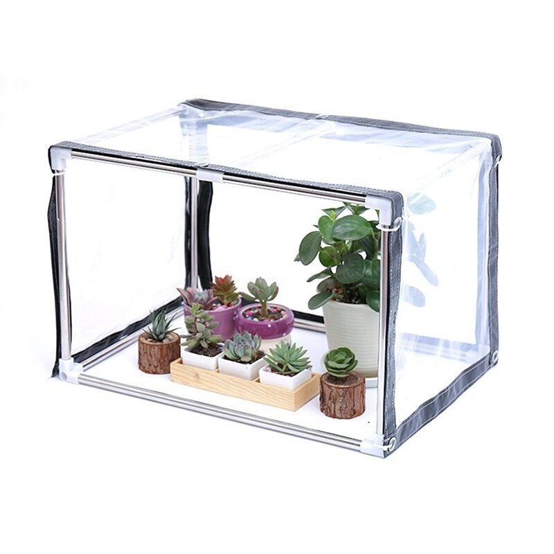 Succulent Plants Gazebos Bonsai Flower Sunshade Winter Winterized Grow Tents Wind Proof Greenhouse Shade Sails+Film Keep Warm