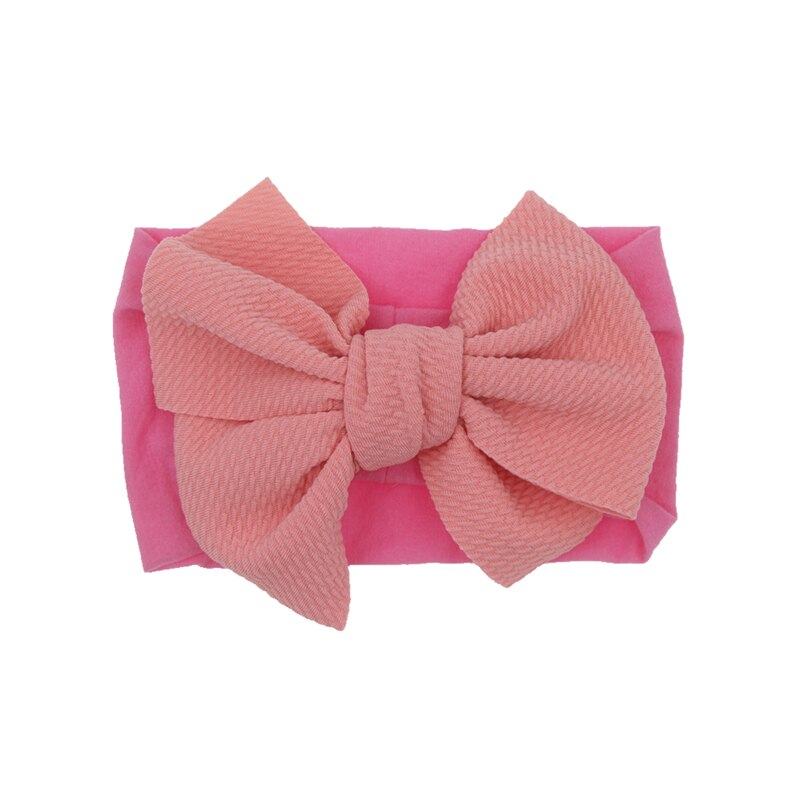 Baby nylon hoofdband zachte strik tulband haarbanden voor meisjes hoofdbanden elastische hoofddoek kinderhaaraccessoires: Donkerroze