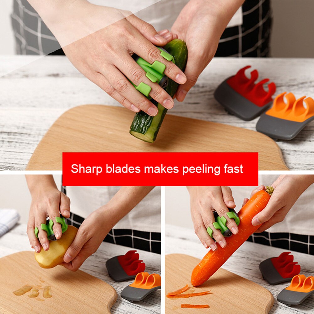 1PC Kitchen Peeler with Finger Grips for Peeling Fruits Potato Carrot Cucumber Slicer Vegetable Shredder Blade Zesters
