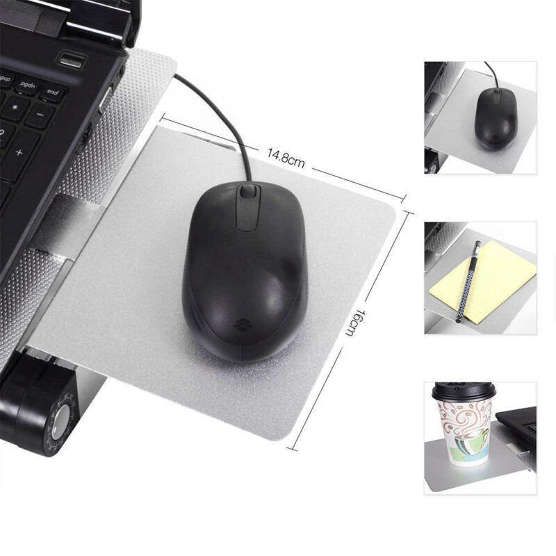 Adjustable Laptop Desk Double Fans Ergonomic Portable Bed Lapdesk Tray PC Table Stand Notebook Table Desk Stand With Mouse Pad