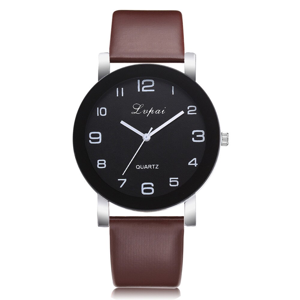 Horloges Vrouwen Romeinse Cijfers Disc Quartz Horloge Lederen Band Horloge Dames Klokken Relogios Feminino Fi: Brown