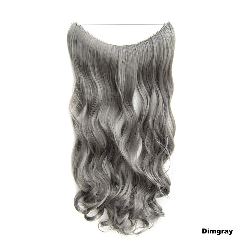 Similler-extensiones de cabello sintético para mujer, hilo Invisible de 24 pulgadas, sin Clips, rizado largo, línea de pescado secreta, 100g