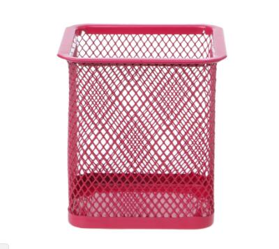 Rectangular Mesh Style Metal Pencil Holder Organizer Desk Pen Containers: 5AC600143-B-HP