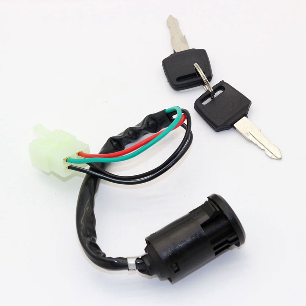 Motorcykel elektrisk dörrlås 4 hankontakt tändningsnyckel för 50cc 110cc 125cc 150cc 250cc atv quad smutscykeltillbehör