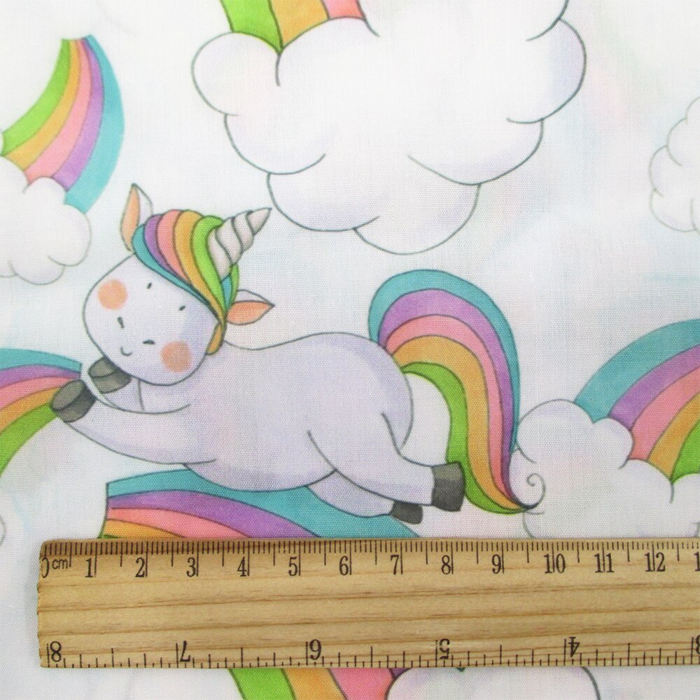 50*145cm Polyester&cotton Unicorn Printed Fabric Sewing Quilt Fabric DIY Patchwork Cloth Baby Clothes Bags Material,c8677: 1057873001