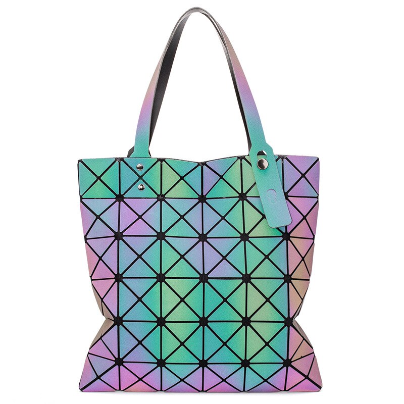 Bolso de hombro estilo japonés bolso de mujer geométrico Irregular luminoso correa de hombro ajustable Bolsos De Mujer bolsos plegables: Square triangle