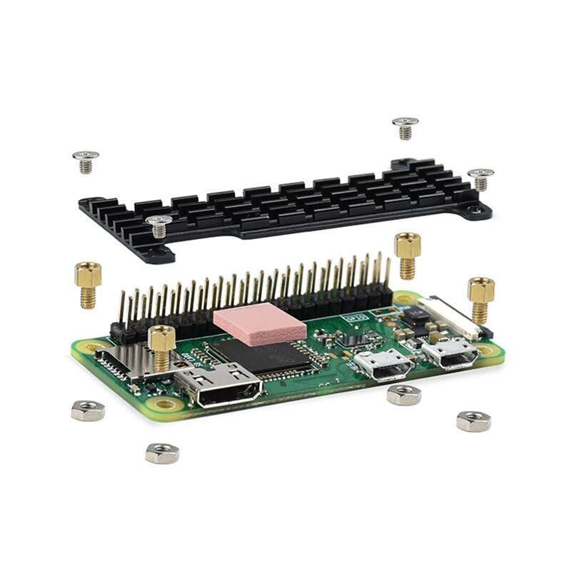 For Raspberry Pi Zero 2 W /Zero Aluminum Heatsink Kit with Thermal Pad for Raspberry Pi Zero W