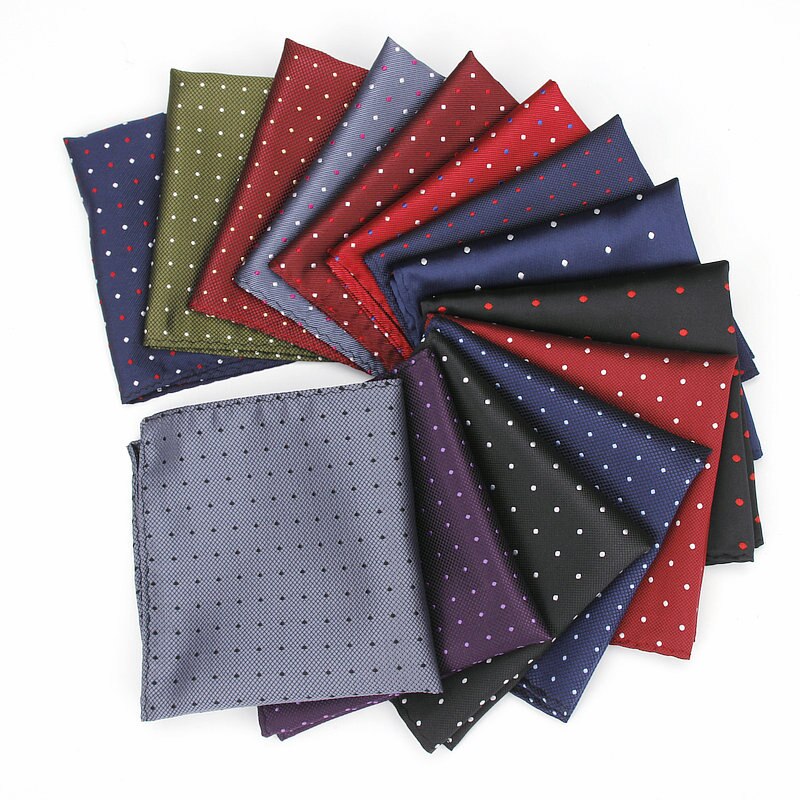 Mannen Klassieke Pocket Vierkante Dot Patroon Zakdoek Mode Zakdoek Voor Mannen Pakken Zakdoeken Vintage Handdoek Accessoires Marine