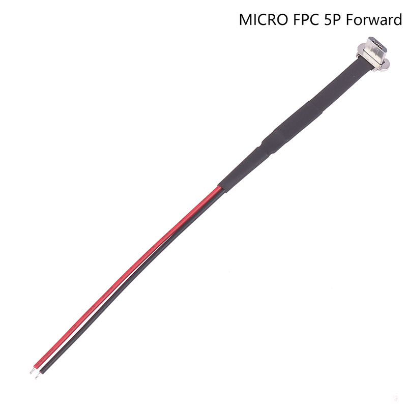 Conector Micro USB tipo C FPC, 2 pines, 3 pines con resistencia R1, Cable plano suave, Cable de carga macho, extensión de Cable de carga rápida para teléfono: Oro