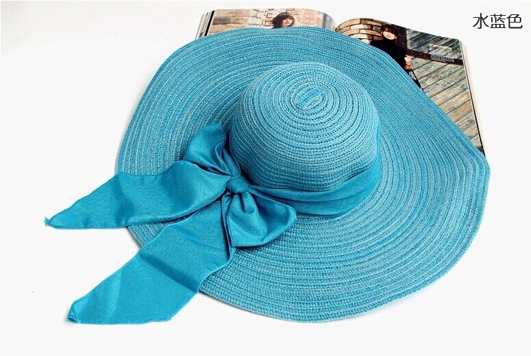 Koreansk stil kvinna solhatt för strandhatt med fjärilsbåge flytbar campinghatt för vandring: Gul