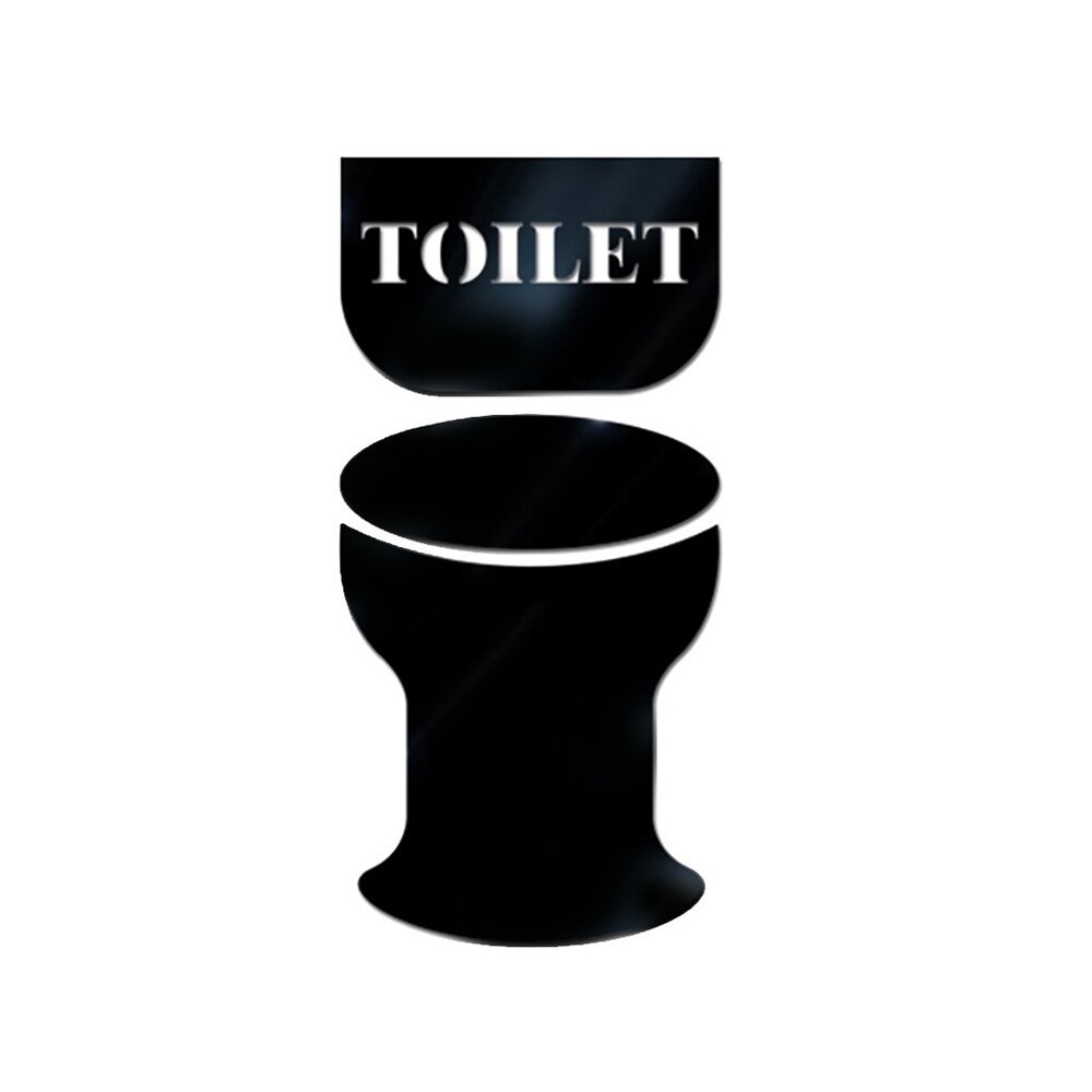 Wc dørskilt akryl speil vegg klistremerker dårlig plakk dør nummer dårlig toalett dør dekorasjon skilt: 1