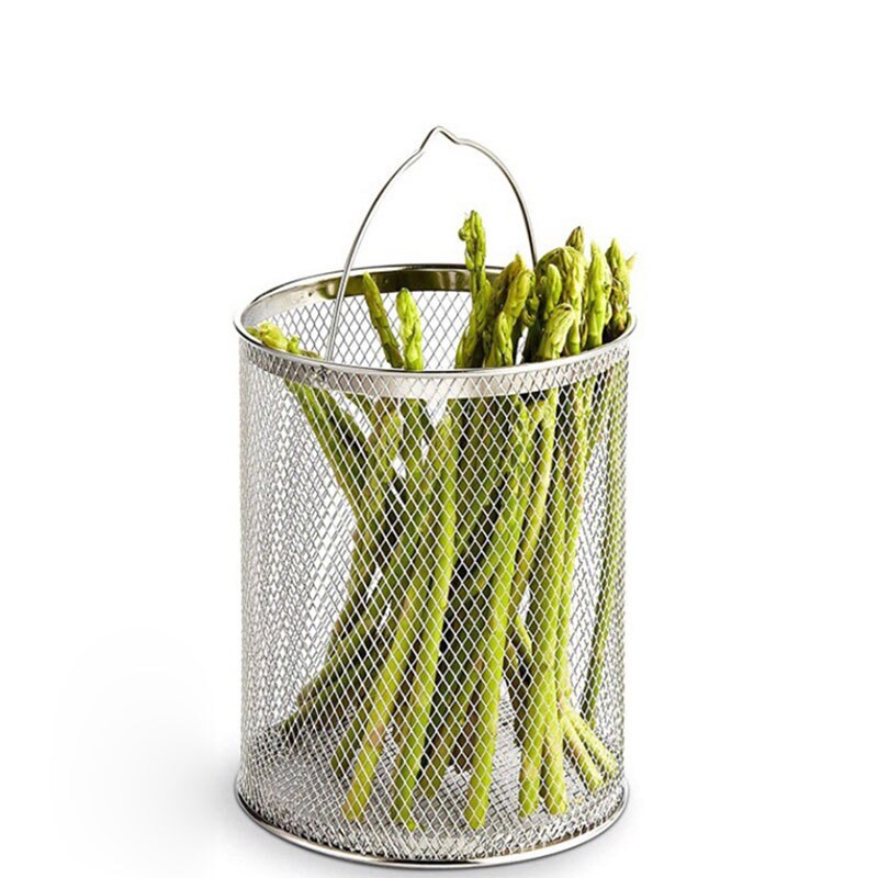 16Cm 304 Rvs Asperges Pot Met Mand Klein Lichaam Grote Capaciteit Plus Hoge Kleine Soep Pot Friteuse Hoge diepe Pot