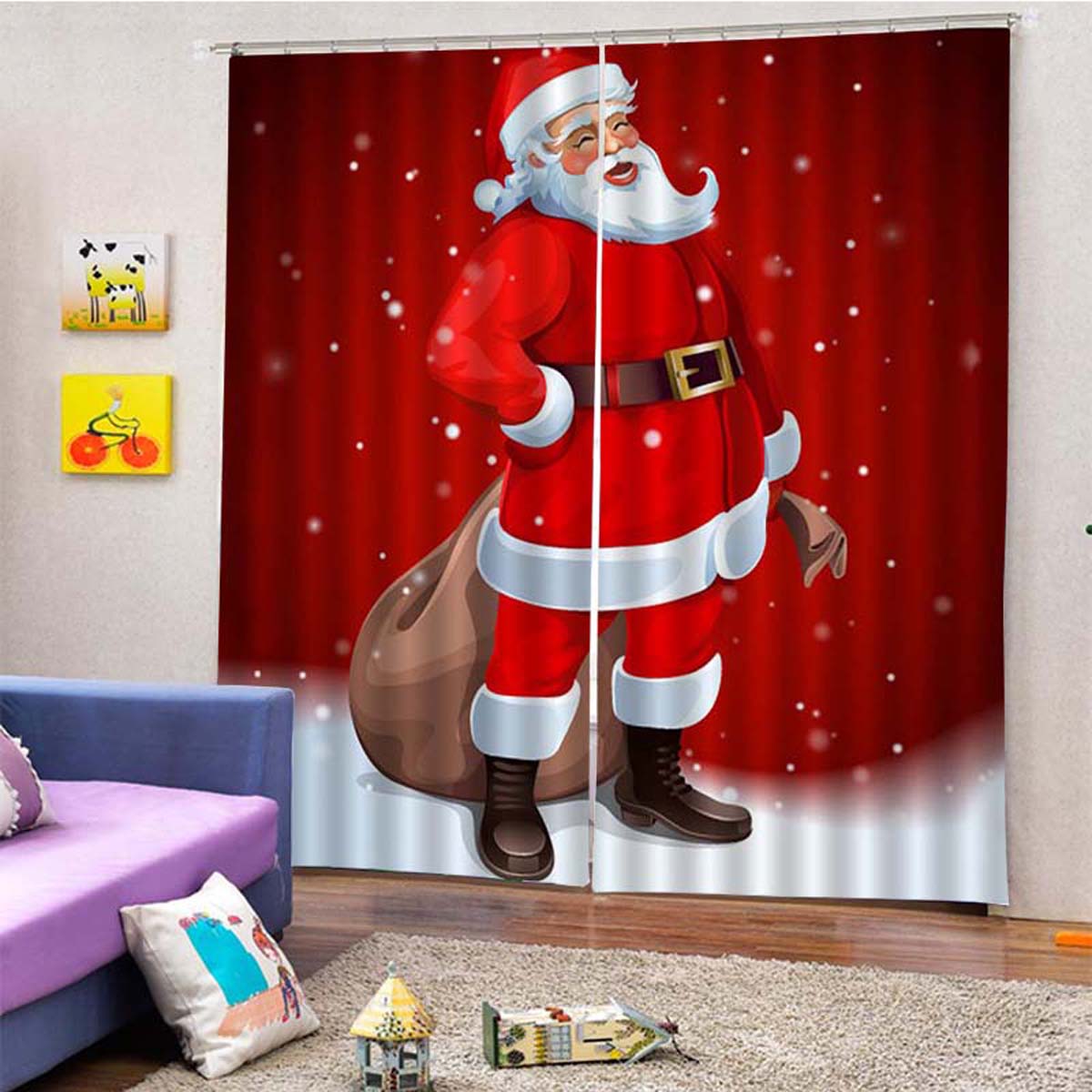 85 x 200cm juletæppe vindue stue gardiner dørtæppe julemanden gardin gardin hjemhængende dekoration: Type 6