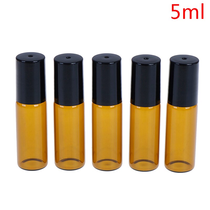 2/5/10 sztuk pusty stal nierdzewna metal bursztyn szkło olejek butelka typu rolka-na fiolki z kulką robić aromaterapii perfum
