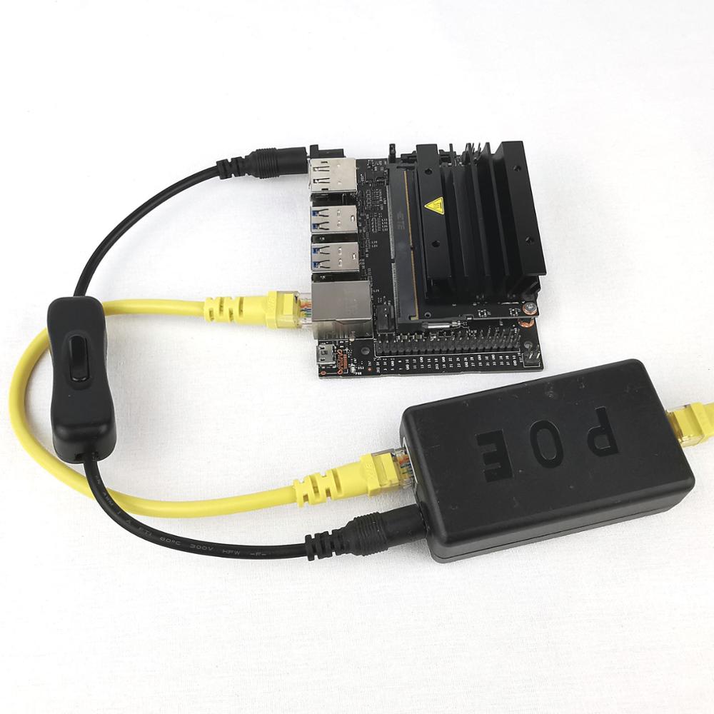 DSLRKIT Jetson Nano 5V 4A Active PoE Splitter Power Button Gigabit Over Ethernet