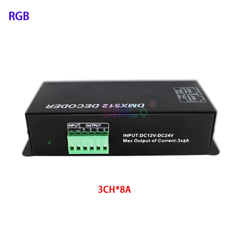 DC12V ~ 24V RGB RGBW 3CH 4CH DMX512 decoder mit digital display DMX zu PWM 3CH * 8A 4CH * 4A led streifen dimmer