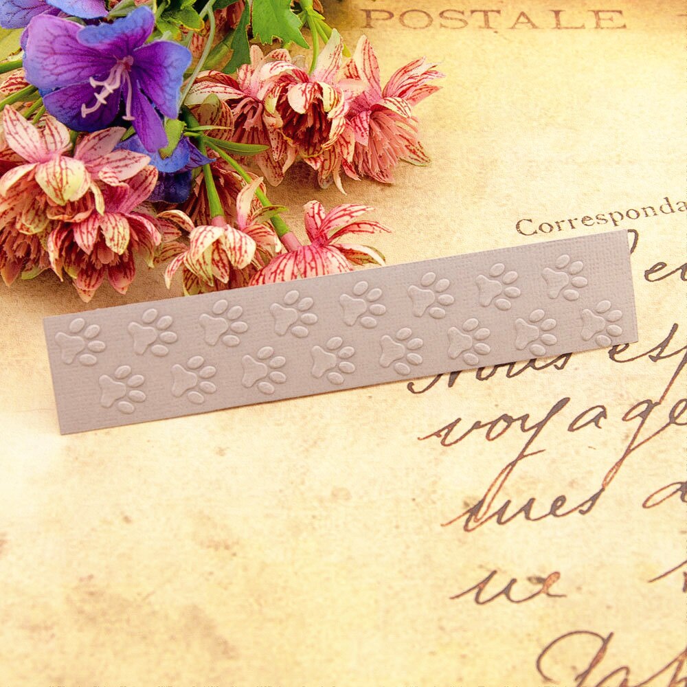 Manualidades con estampado de patas de plástico, 15x3cm, para hacer tarjetas, álbum de tarjeta de papel, decoración de boda, clip, carpetas en relieve