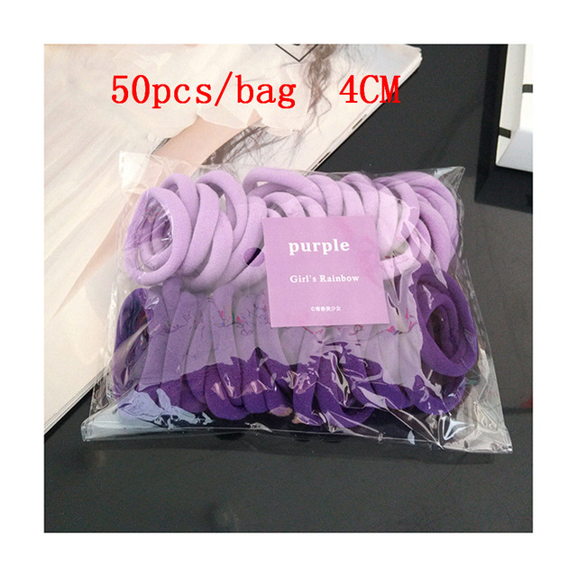 50/100 Uds nuevas mujeres niñas colores caramelo Nylon básico Scrunchie lazo para el cabello Cola de Caballo sujetar bandas de goma para el cabello accesorios para el cabello de: Negro