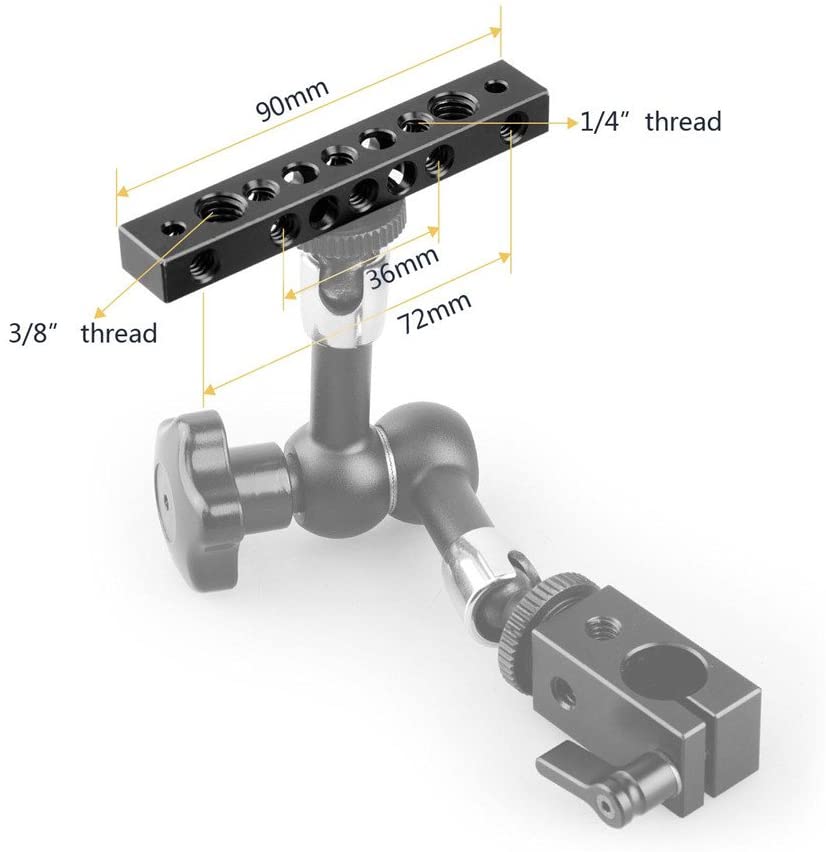 Smallrig Kaas Bar Met 1/4 Inch En 3/8 Inch Schroef Gat Voor Monitor Mount Screen Kaas Plaat Camera Accessoires 1091