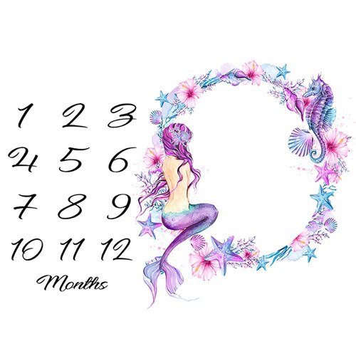 Baby Baby Milestone Deken Foto Fotografie Prop Dekens Achtergrond Doek Kalender Bebe Jongen Meisje Foto Accessoires 100X100 Cm: BPP014