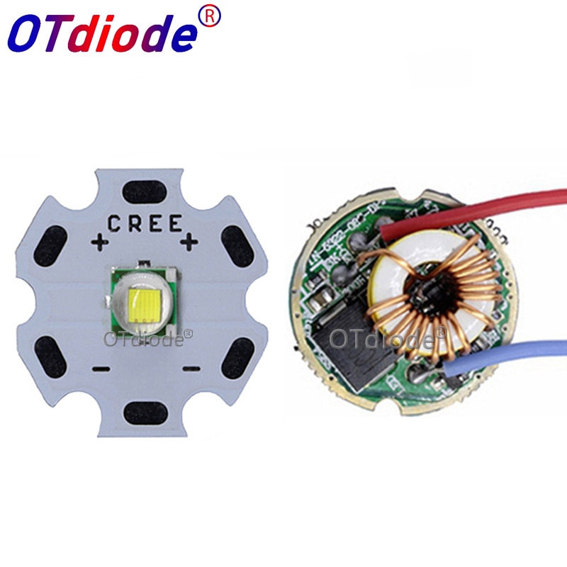 Cree XML XM-L T6 10W hoch Energie LED-strahler cool Weiß Diode 16/20mm PCB + 17 mm/22mm DC3.7V 12V Fahrer
