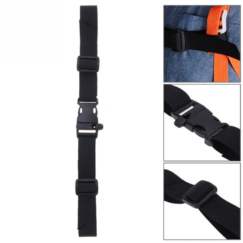 Chest Strap Harness Buckled Black Nylon With Whistle Adjustable Anti Slip Shoulder Bag Rope Backpack Accessories Outdoor Sports