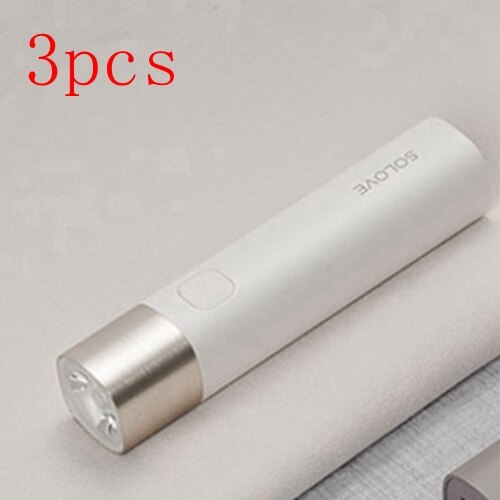 Youpin SOLOVE Taschenlampe X3 USB Typ-C Wiederaufladbare Elektrische Taschenlampe Helligkeit EDC Taschenlampe 3000mAh Energie Bank Mini LED taschenlampe: weiß 3stck