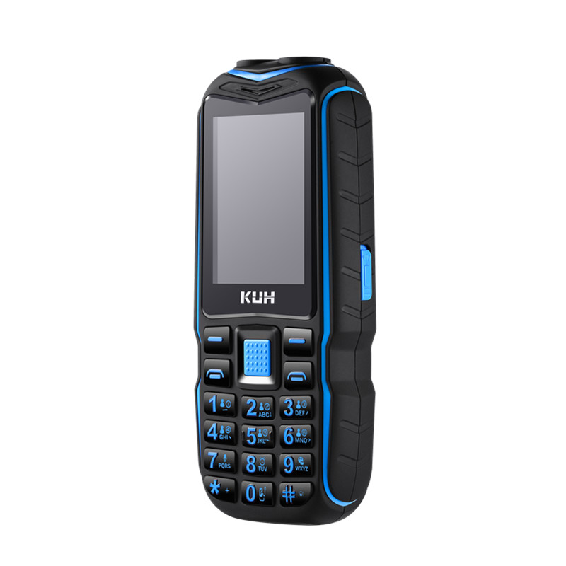 KUH – téléphone portable T3 à grand clavier, double torche, voix forte, grande police, antichoc, Vibration, sans caméra, sans FM