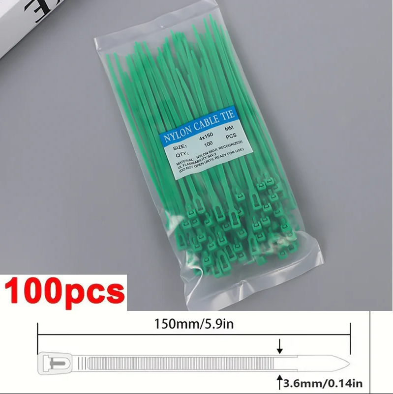 100 bridas de nailon reutilizables de 3,6x150 mm, lazo de bloqueo, extraíbles, colores mezclados (blanco y negro) para organización de la oficina en el hogar