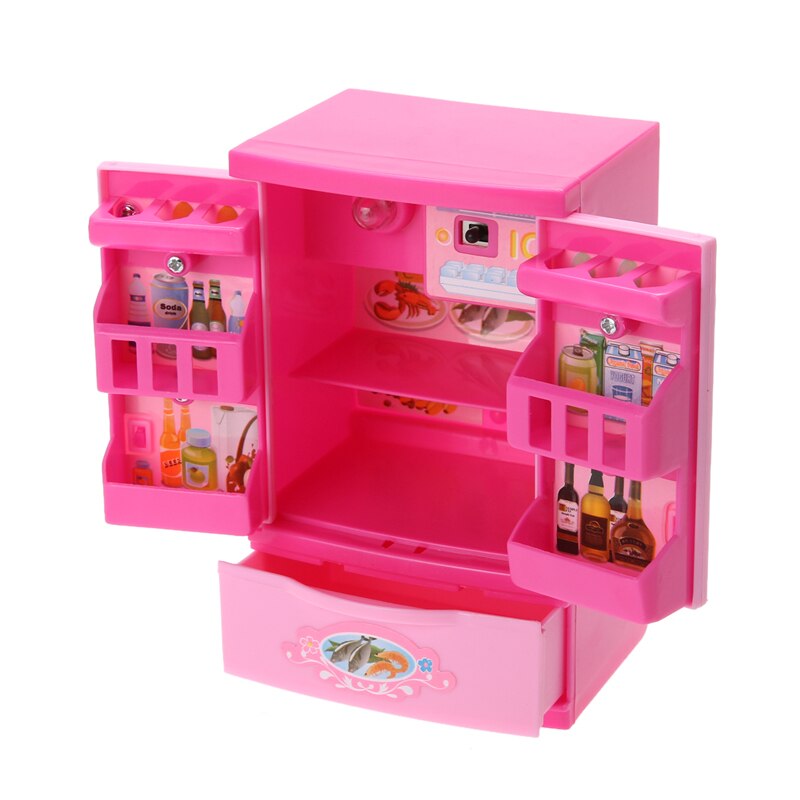 Roze Gesimuleerde Koelkast Fun Kids Pretend Rollenspel Speelgoed Koelkast Mini Indoor Spel Kinderen Meisjes Spelen Huis Speelgoed Koelkast