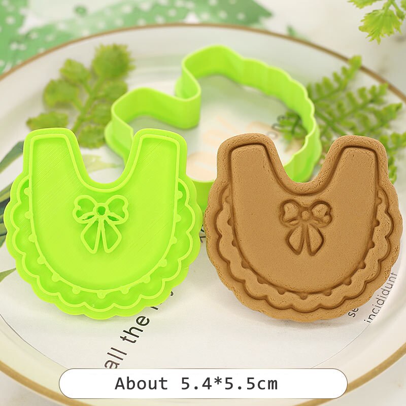 Cookie Cutter Biscuit Mold Cake Decoration Happy Birthday Baby Shower Cake Cookie Press Stamp Embosser Fondant Craft Cutter: 5(Random Color)